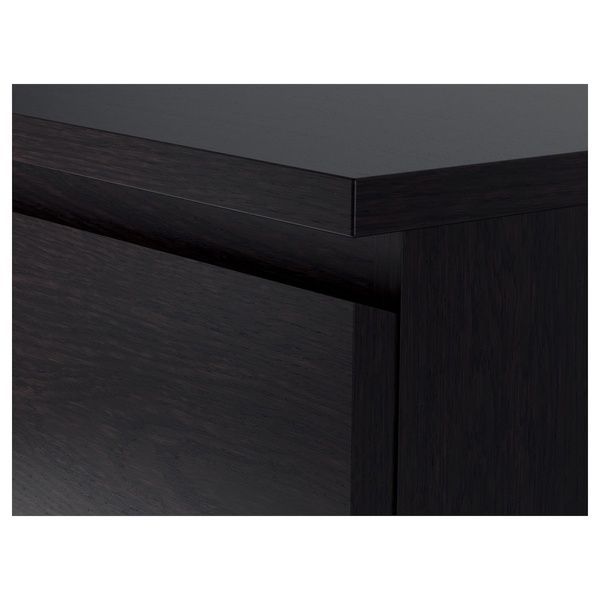 IKEA Комод, 3 шухляди, чорно-коричневий MALM, 204.035.57 20403557 фото