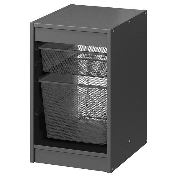 IKEA Полка с контейнерами, серый/темно-серый TROFAST, 095.150.71 09515071 фото