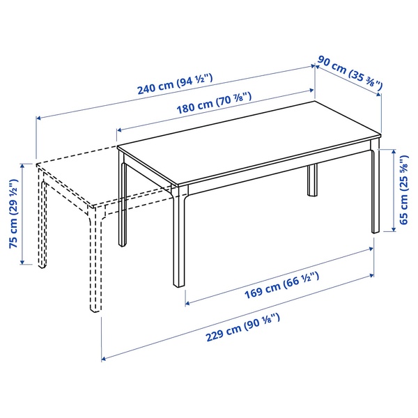 IKEA EKEDALEN / KLINTEN (ИКЕА ЭКЕДАЛЕН/КЛИНТЕН), Стол и 6 стульев, белый/Киланда светло-бежевый, 180/240 см, 095.059.01 09505901 фото