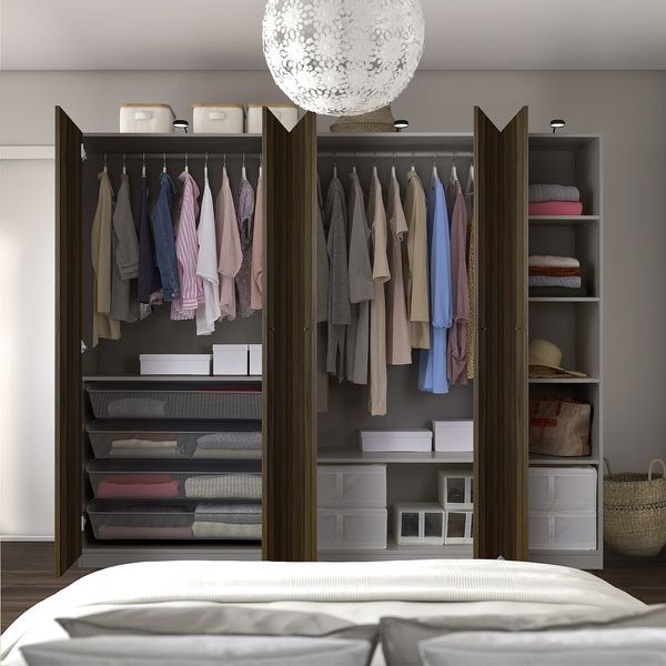 IKEA Комбинация гардероба, темно-серый/темно-коричневый под мориленный дуб PAX / STORKLINTA, 795.628.46 79562846 фото