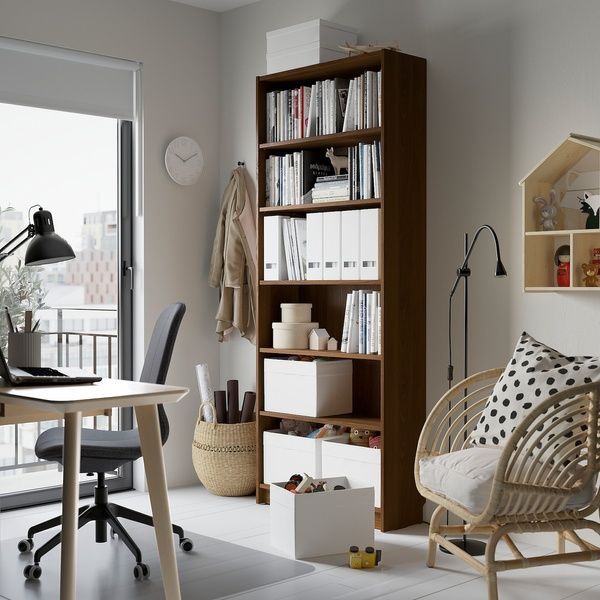 IKEA Книжкова шафа, коричневий горіх BILLY, 505.086.52 50508652 фото