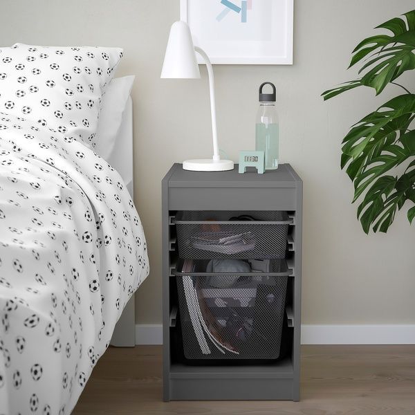 IKEA Полка с контейнерами, серый/темно-серый TROFAST, 095.150.71 09515071 фото