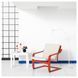 IKEA Кресло с низкой спинкой, красный/Каторп натуральный/бежевый PO&Auml;NG, 895.516.11 89551611 фото 2