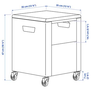 IKEA TROTTEN (ИКЕА ТРОТТЕН), Шкаф на колесиках, антрацит, 35 x 47 см, 204.748.42 20474842 фото