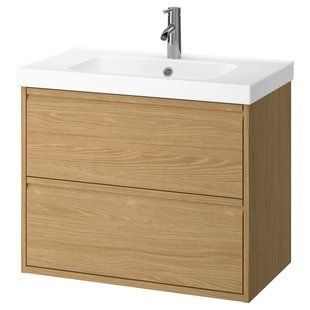 IKEA Шкаф умывальник с ящиками/мойкой/смесителем, имитация. дуб &Auml;NGSJ&Ouml;N / ORRSJ&Ouml;N, 095.212.65 09521265 фото