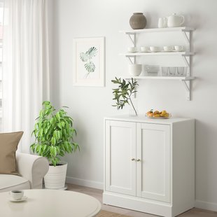 IKEA TRANHULT / SANDSHULT (ІKEA ТРАНГУЛЬТ / САНДСХУЛЬТ), Полку поєднання, × білий осика, 80x20 см, 093.363.38 09336338 фото