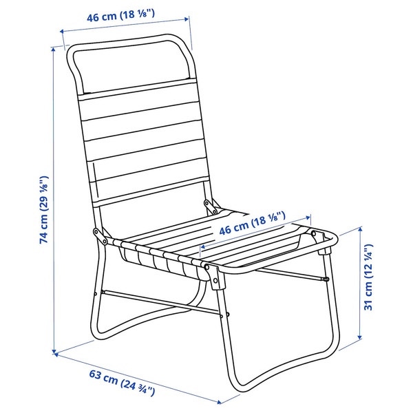 IKEA STRANDON (ІKEA СТРАНДОН), Пляжний стілець, білий зелений/синій, 905.227.69 90522769 фото