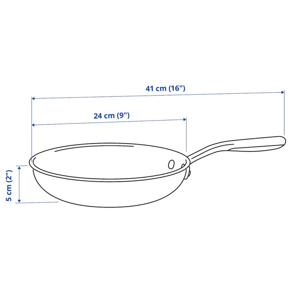 IKEA SENSUELL (ІKEA SENSUELL), Сковорода, нержавіюча сталь/сіра, 24 см, 803.245.43 80324543 фото