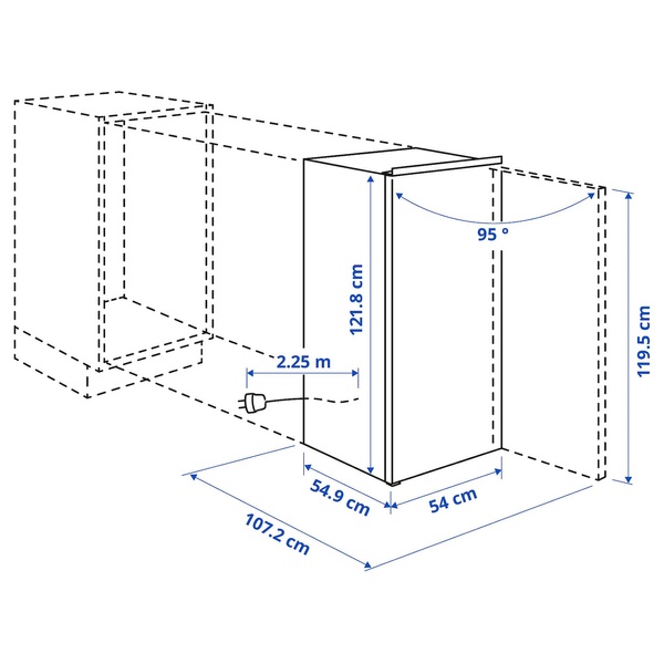 IKEA FORKYLD (ИКЕА FÖRKYLD), Холодильник с морозильной камерой, IKEA 500 встраиваемый, 174/14 л, 904.964.64 90496464 фото