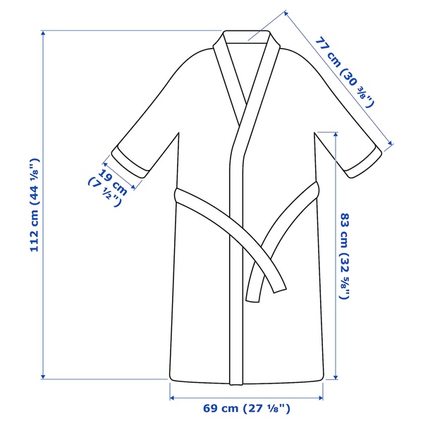 IKEA ROCKÅN Халат - сірий L / XL, 503.920.29 50392029 фото