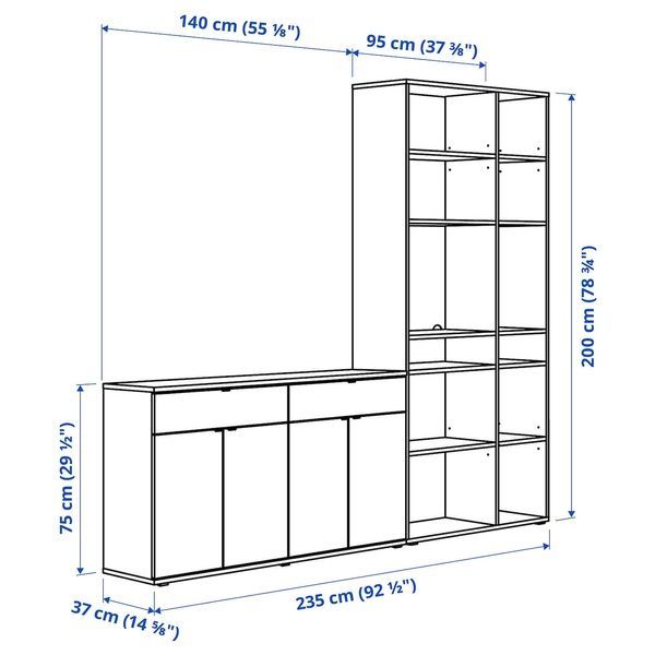 IKEA Книжный шкаф, белый VIHALS, 394.406.11 39440611 фото