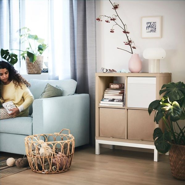IKEA Книжкова шафа з несучою рамою, білий дуб/білий KALLAX, 594.426.28 59442628 фото