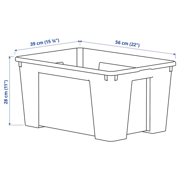 IKEA SAMLA (ІKEA САМЛА), Коробка, прозора, 56x39x28 см/45 л, 301.029.74 30102974 фото