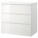 IKEA Комод, 3 шухляди, білий глянець MALM, 704.240.53 70424053 фото 1