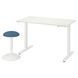 IKEA Табурет сидячий/стоячий, білий/темно-синій TROTTEN / NILSERIK, 995.014.23 99501423 фото 2