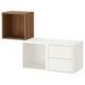 IKEA Комбінація навісної шафи, білий/горіх EKET, 094.903.20 09490320 фото 2