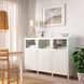 IKEA BESTA (ІKEA БЕСТА), Комбинация с дверцами, белый/Смевикен/Каббарп белый прозрачное стекло, 180х42х112 см, 293.843.47 29384347 фото 1