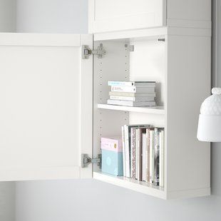 IKEA BESTA (ІKEA БЕСТО), Навісна шафа/2 двері, білий/Ханвікен білий, 60x22x128 см, 094.219.87 09421987 фото