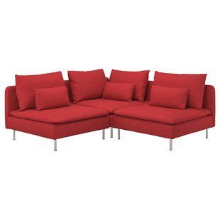 IKEA 3-місний кутовий диван, Тонеруд червоний S&Ouml;DERHAMN, 595.144.13 59514413 фото