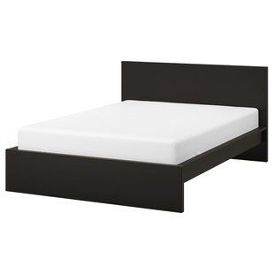 IKEA Каркас кровати, высокий, черно-коричневый/Лейрсунд MALM, 790.198.41 79019841 фото