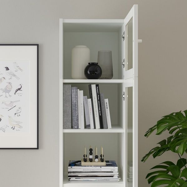 IKEA BILLY (ИКЕА БИЛЛИ), Книжный шкаф, верх/столешница, стекло, белый, стекло, 40x42x237 см, 893.988.60 89398860 фото