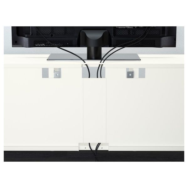 IKEA Комбинация ТВ/стекл дверца, белый/Ханвикен белое прозрачное стекло BEST&Aring;, 094.103.71 09410371 фото