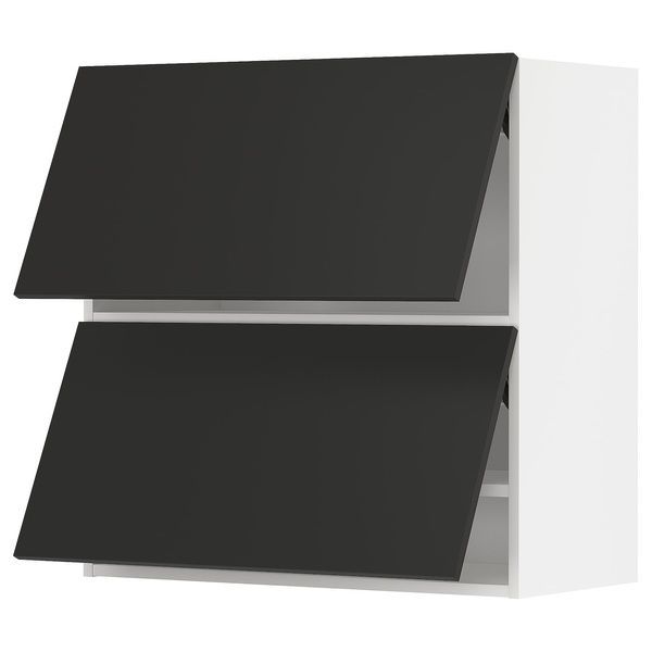 IKEA Настінний рівень, 2 двері, білий/Nickebo матовий антрацит METOD, 594.987.00 59498700 фото