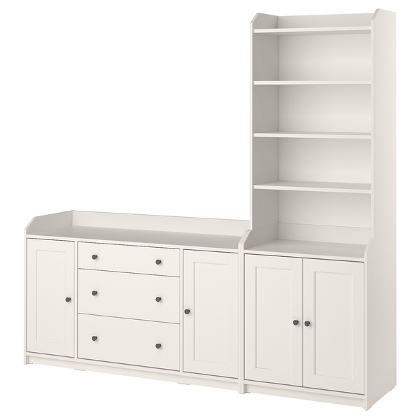 IKEA HAUGA (ІKEA HAUGA), Книжкова шафа, білий, 210x46x199 см, 693.886.40 69388640 фото