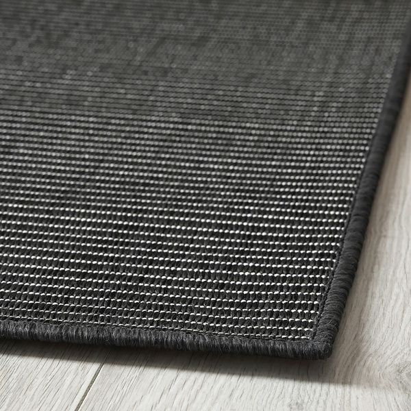 IKEA Килим плоский, внутрішній/вуличний, чорний/смугастий LUFTFARTYG, 505.972.57 50597257 фото