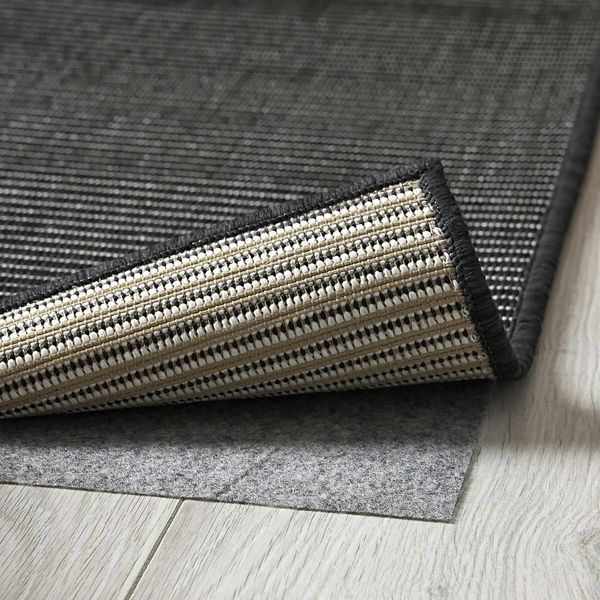 IKEA Килим плоский, внутрішній/вуличний, чорний/смугастий LUFTFARTYG, 505.972.57 50597257 фото