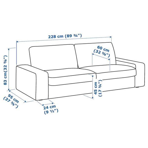 IKEA KIVIK (ИКЕА КИВИК), 3-местный диван, Гранн/Бомстад черный, 005.195.25 00519525 фото