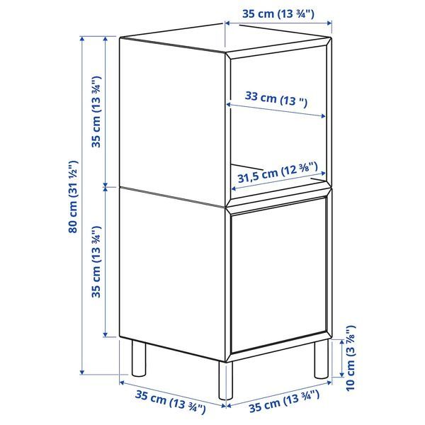 IKEA Комбинация шкафа на ножках, белый светло-серо-синий/дерево EKET, 095.217.17 09521717 фото