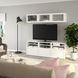 IKEA Комбинация ТВ/стекл дверца, белый/Ханвикен белое прозрачное стекло BEST&Aring;, 094.103.71 09410371 фото 1