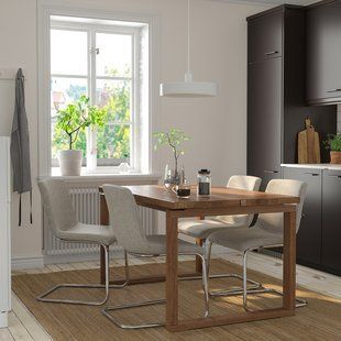 IKEA Стіл та 4 стільці, дубовий шпон, коричнева морилка/Viarp бежевий/коричневий M&Ouml;RBYL&Aring;NGA / LUSTEBO, 695.235.20 69523520 фото