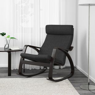 IKEA Крісло-гойдалка, чорно-коричневий/Hillared антрацит PO&Auml;NG, 294.291.24 29429124 фото