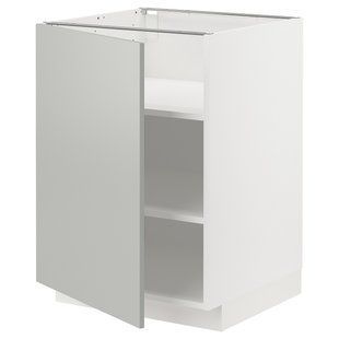 IKEA Нижня шафа/полиці, білий/Havstorp світло-сірий METOD, 395.382.31 39538231 фото
