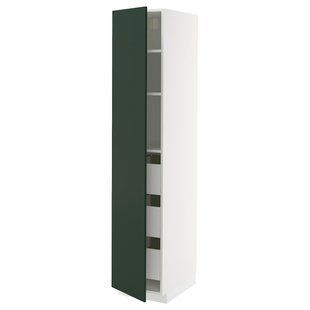 IKEA Висока шафа з висувними ящиками, білий/Havstorp темно-зелений METOD / MAXIMERA, 195.575.41 19557541 фото