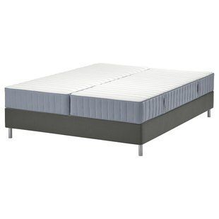 IKEA Ліжко Continental, фірма Valev&aring;g/середня твердість/світло-синій темно-сірий LYNG&Ouml;R, 695.518.67 69551867 фото