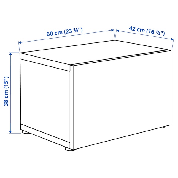 IKEA BESTA (ИКЕА БЕСТА), Шкаф с дверцами, Хедевикен черно-коричневый/мореный шпон дуба темно-коричневый, 60x42x38 см, 594.261.43 59426143 фото