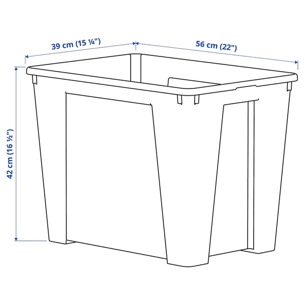 IKEA SAMLA (ИКЕА САМЛА), Коробка, прозрачная, 56x39x42 см/65 л, 001.029.75 00102975 фото