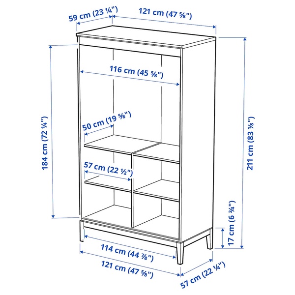 IKEA IDANAS (ІKEA ИДАНЫ), Гардероб, темно-коричнева морилка, 121x211 см, 504.588.31 50458831 фото