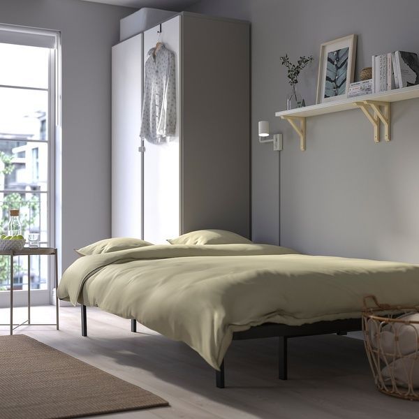 IKEA Диван 3-місний, пружинний матрац/Skartofta червоний/коричневий NYHAMN, 694.946.31 69494631 фото
