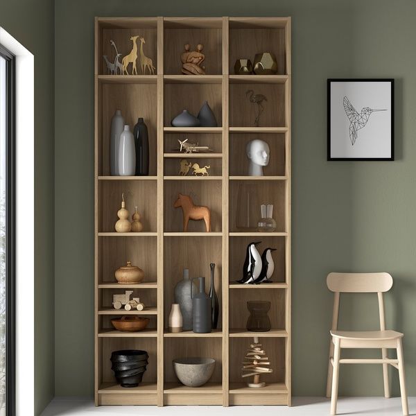 IKEA Комбинация стеллажей с надставками, имитация. дуб BILLY, 894.833.92 89483392 фото