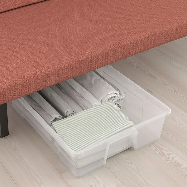 IKEA Диван 3-місний, пружинний матрац/Skartofta червоний/коричневий NYHAMN, 694.946.31 69494631 фото