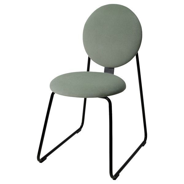 IKEA Стілець, чорний/Хакебо сіро-зелений M&Aring;NHULT, 005.470.57 00547057 фото