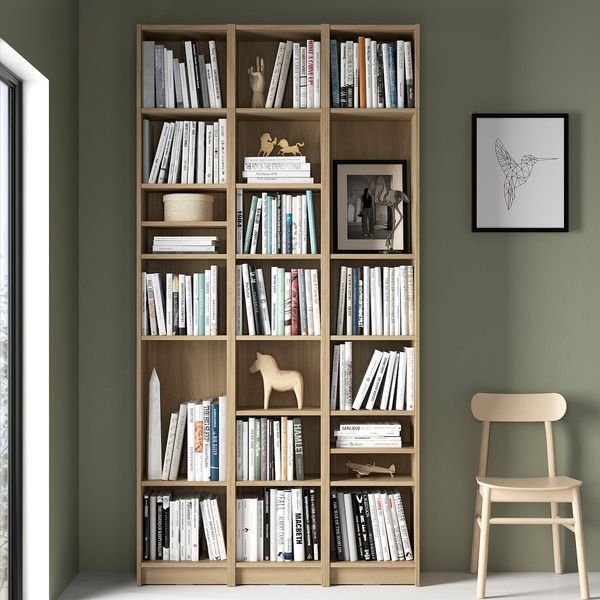 IKEA Комбинация стеллажей с надставками, имитация. дуб BILLY, 894.833.92 89483392 фото