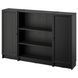 IKEA Комбинация стеллажей с дверцами, имитация черного цвета. дуб BILLY / OXBERG, 794.835.90 79483590 фото 2