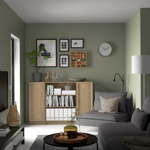 IKEA Стелаж комбінований з дверцятами, імітація. дуб BILLY / OXBERG, 194.835.93 19483593 фото
