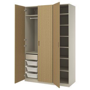 IKEA Гардеробная комбинация, серо-бежевый/дубовый шпон PAX / TONSTAD, 895.490.10 89549010 фото