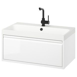 IKEA Умывальник с ящиком/мойкой/смесителем, белый глянцевый &Auml;NGSJ&Ouml;N / BACKSJ&Ouml;N, 395.212.35 39521235 фото